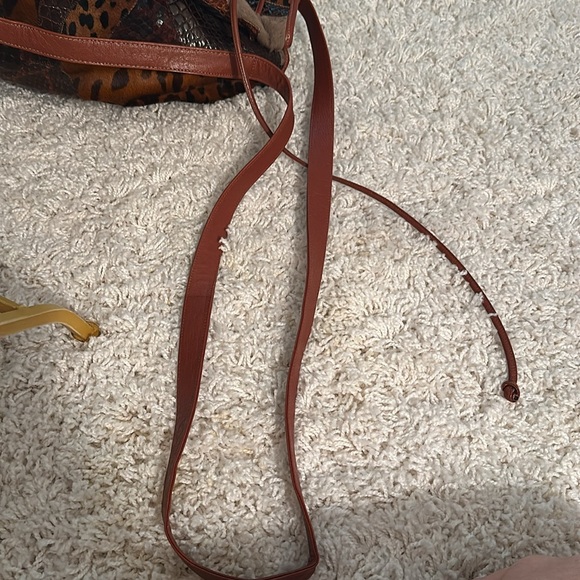 Vintage NWOT Carlos Falchi Patchwork Leather Long Shoulder bag - Picture 10 of 10